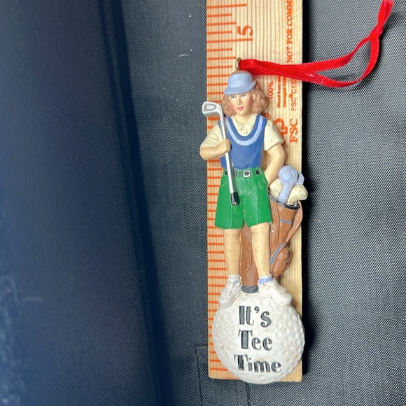 Woman lady female golfer It's Tee Time Christmas ornament - Picture 3 of 5